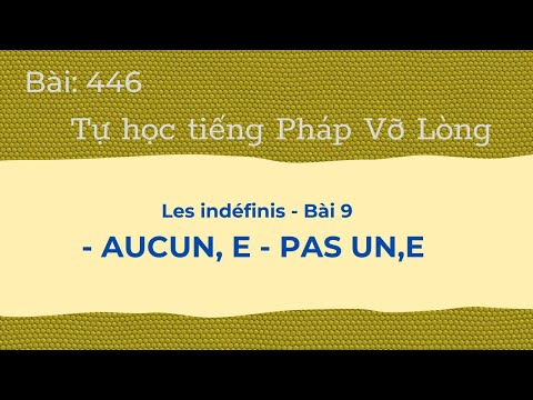 Bài 446- Tự học tiếng Pháp - Les indéfinis - Bài 9 - AUCUN, E - PAS UN,E