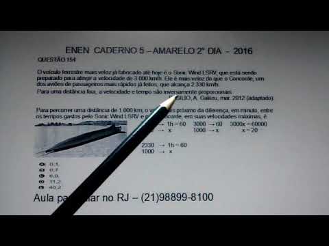 Questão 154 do ENEM  caderno 5 amarelo - 04/12/2016