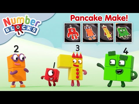 @Numberblocks – Celebrating Pancake Day! | Number Four - Kingdom Kids Zone, Little Learners - Numberblocks