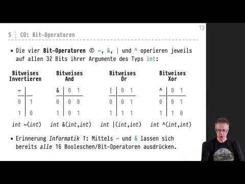 Informatik 2 — Chapter #02 — Video #010 — Bit-Operatoren, Bit-Shift-Operatoren