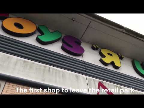 Brighton hill retail park before demolition + Brighton hill roundabout improvements