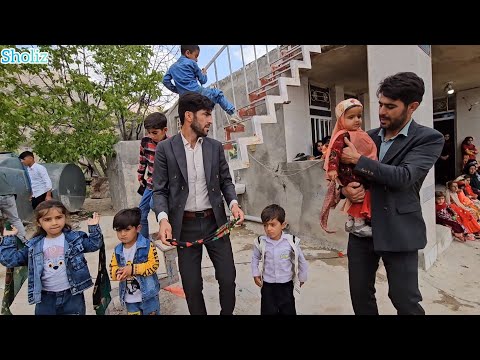 Village celebrations: going to the wedding party and children's dance and happiness with Hamid