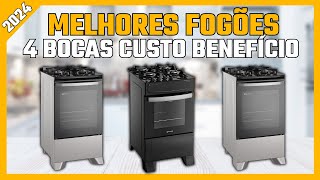 Qual melhor fogão 4 bocas? 3 Melhores fogões 4 bocas 2024  - melhor fogão 4 bocas custo benefício