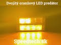 Výstražné LED světlo oranžové 12V / 24V - 8x 3W LED duální Predátor ECE R65 / R10 (116x51x28mm) - Video Youtube