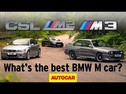 BMW E30 M3 vs E46 M3 CSL vs M2 Competition - what is the best M Car of all time? | Autocar Heroes