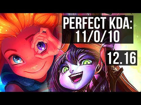 ZOE vs LULU (MID) | 11/0/10, Legendary, 1.2M mastery, 300+ games | KR Diamond | 12.16