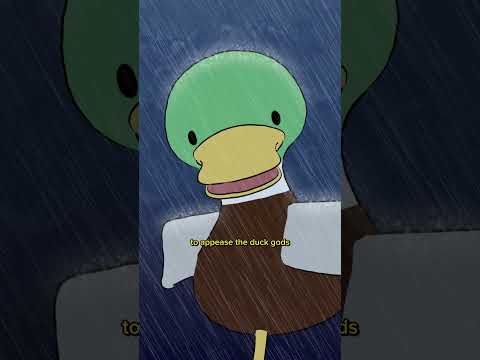 Ducks often stand still in rain. Likely to save energy and stay warm, but we have our own theory