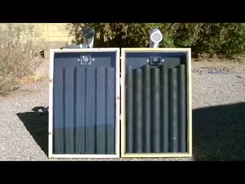 Solar Air Heater Comparison! - Steel Downspout Heater vs. Steel Can Heater (temp. tests)