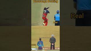 Hasaranga Bowling Action in Real vs RC22 🏆 #shorts #ytshorts #rc22 #ipl2023 #rcb #mi #sky