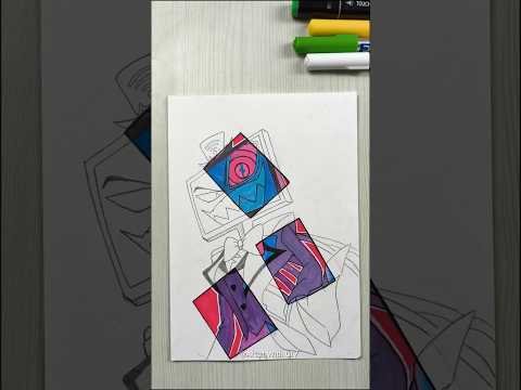 Drawing Voxi 📺❤️ / Stained Art 🎨 Hazbin Hotel #shorts #vox #alastor #hazbinhotel #drawinganime