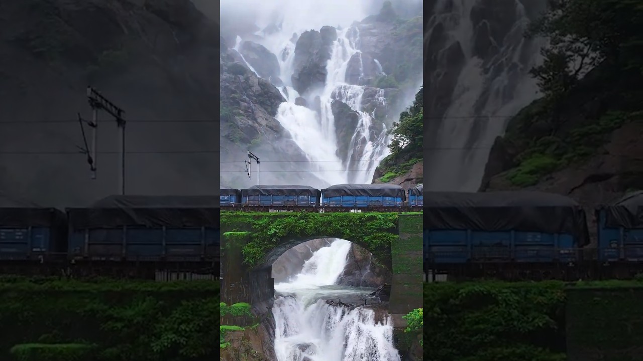 Dudhsagar waterfall in full flow. #dudhsagar #monsoon #goa #waterfalls
