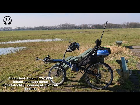 Eemnes, ligfietstocht | recumbent bike ride | audio test Roland binaural microphones (3D sound)