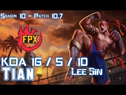 FPX Tian LEE SIN vs EKKO Jungle - Patch 10.7 KR Ranked
