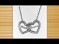 Best Friends Drawing Best Friends Locket Drawing Bff Drawing Friendship Day Drawing Easy BFF