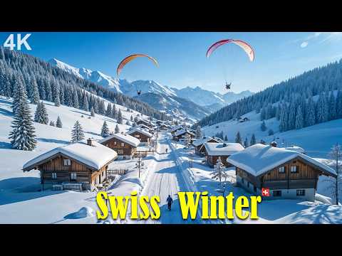 Life in a Swiss Alpine Village After Heavy Snowfall | Mürren To Gimmelwald Walk 4K