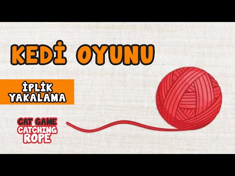 Kedi Oyunu 18 - İP YAKALAMA | Kedilerin İzlemesi İçin Süper İplik Yakalama Videosu 😻