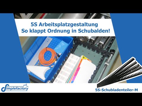 Praktische Hilfsmittel für 5S Methode in Schubladen