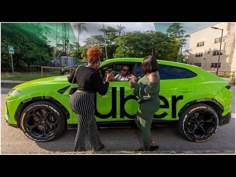 Picking Uber Riders with my New Lamborghini in Lagos | See Reactions!