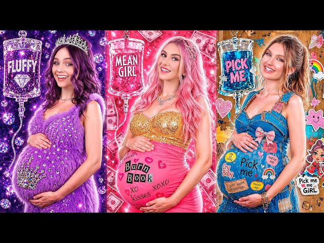 Rich Fluffy vs Broke Pick Me vs Giga Rich Mean Girls! Moms & Daughters Family Challenge SDDEFAULT Thumbnail