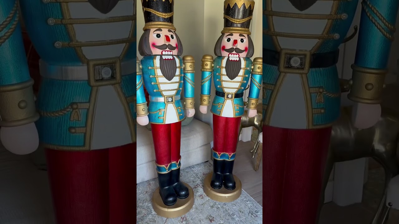 DIY Giant Nutcracker makeover! #FacboookFinds #ThriftedHome #ChristmasDecor #diy #thriftedchristmas