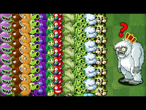 Every Plants LEVEL 1 Vs Treasure Yeti Zombie - Who 'is NOOB Plant - PvZ 2