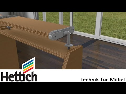 Hettich VarioFlex with round link: adjustable fitting for neck sections in upholstered furniture