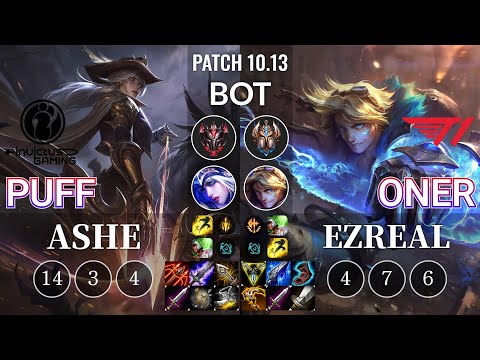 IG Puff Ashe vs T1 Oner Ezreal Bot - KR Patch 10.13