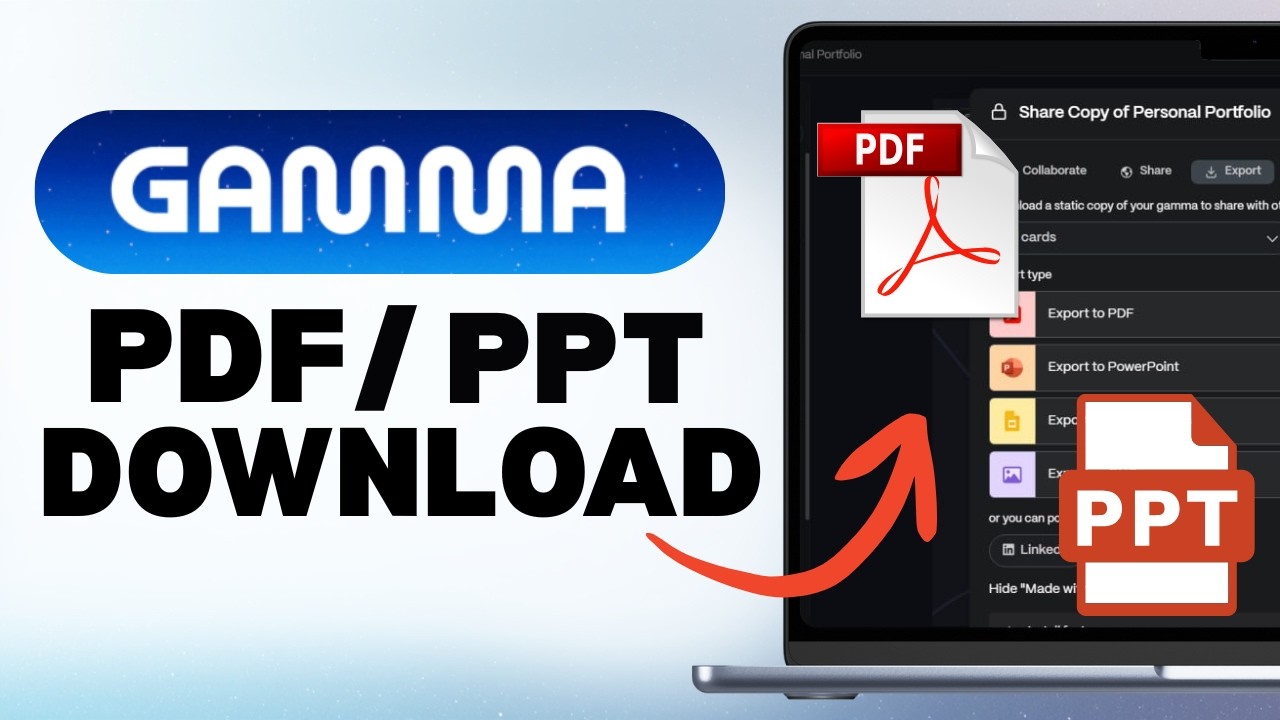 How To Download Your Gamma Ai Presentation In PDF or PPT