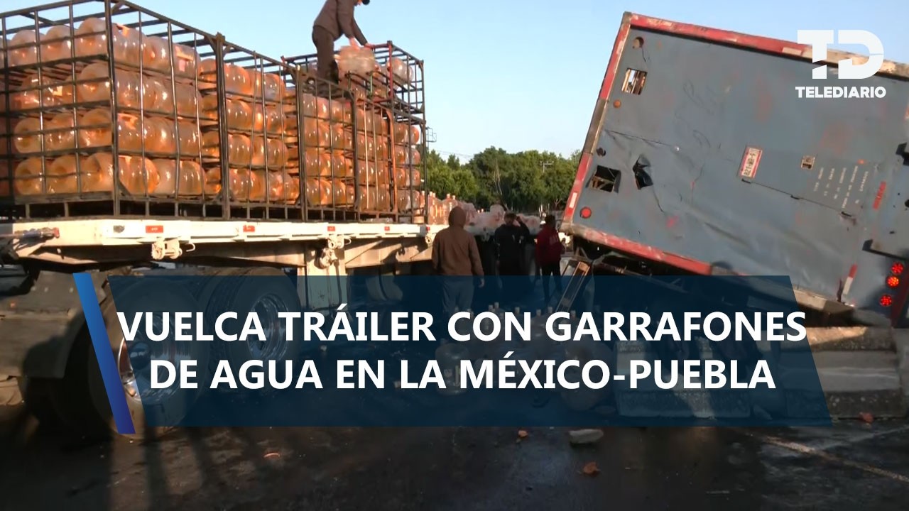 Volcadura de tráiler sobre la México-Puebla provoca afectación en ambos sentidos