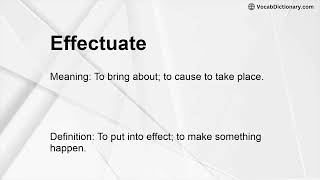 Effectuate Meaning