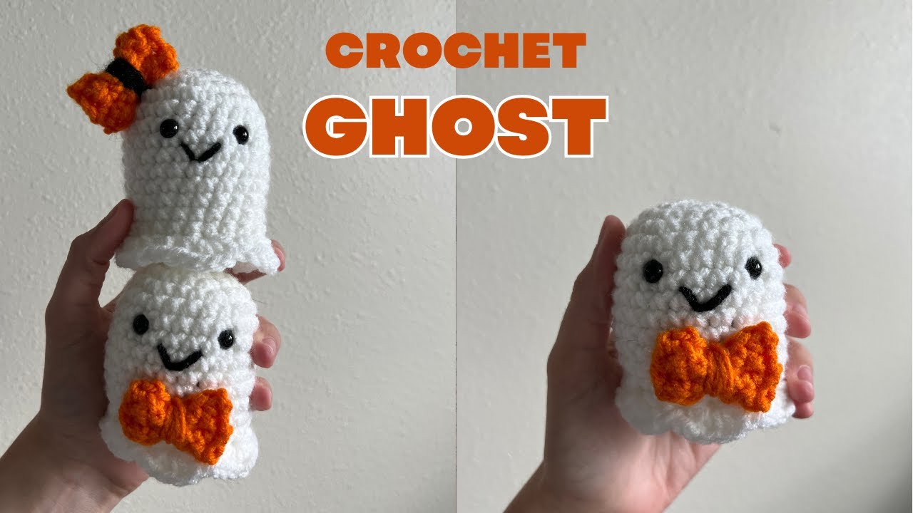 Crochet Ghost Tutorial for Beginners, First Crochet Project Step by Step Tutorial