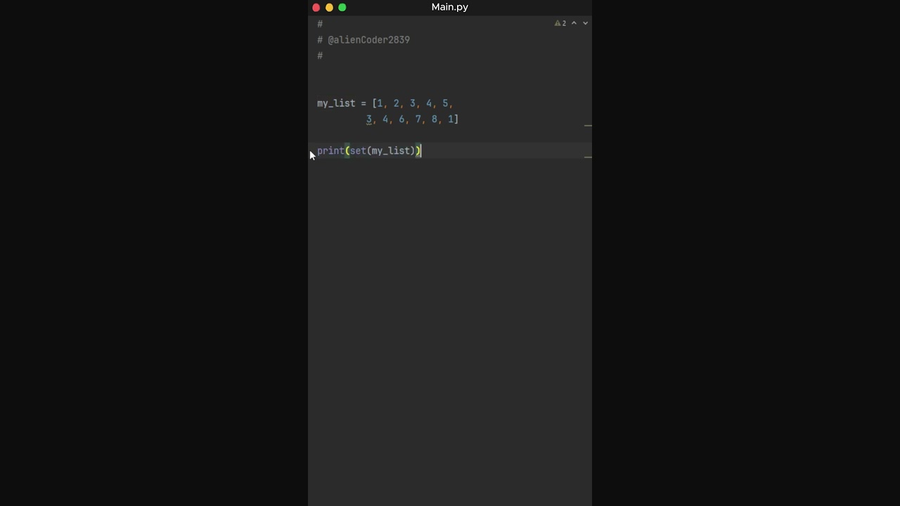 #shorts Remove Duplicates from Any Python List: The Quickest Method Explained