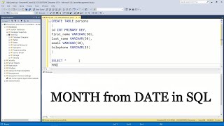 How to get MONTH from DATE in SQL
