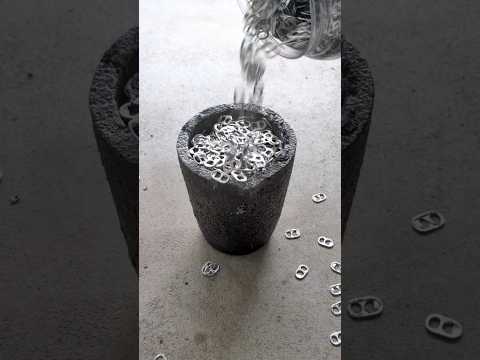 Pop Tab Melt Down - Melting a bunch of pop tabs #heinrichsmade #metalcasting #viral