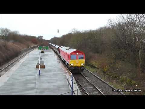 DB Cargo Class 66 No. 66100 on 4F01 Pendleton - Mountsorrel Sdgs @ Denton on 20.02.2020 - HD