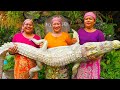 Amazing Crocodile Meat Grilled Classic Recipe Ingredients Eating In Village