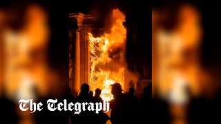 Bordeaux's town hall goes up in flames as protests worsen