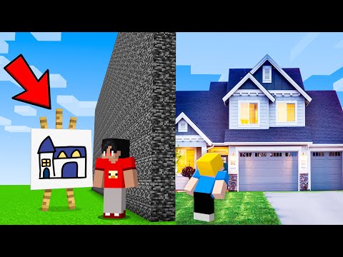 DESENHEI uma CASA REALISTA para TROLAR meu AMIGO na Batalha de Construção