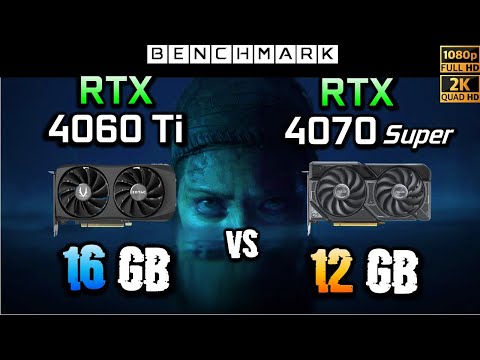 RTX 4060 Ti 16GB vs RTX 4070 Super 12GB / Test / 1080p - 1440p / in 8 Games