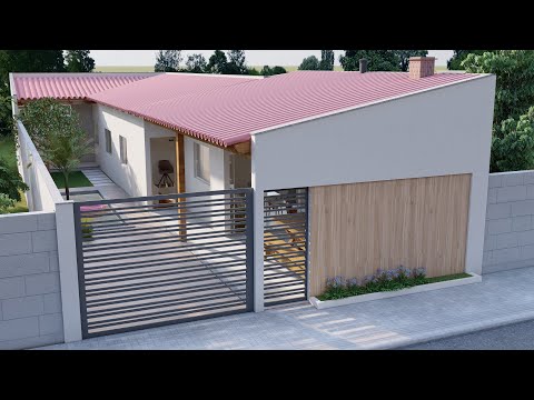 Casa com piscina e área gourmet em um terreno de 8x20