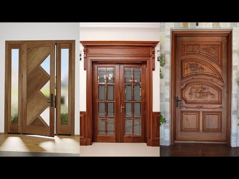 Top 30 + Attractive Kerala Model Original Wooden door/Front door designs With Glass panel doors