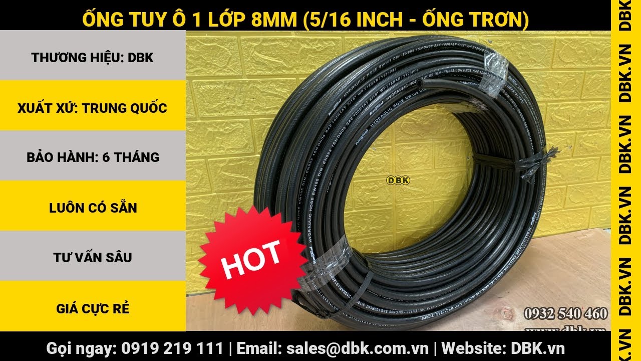 Video Ống tuy ô 1 lớp 8mm (5/16 inch - ống trơn) - Ống tuy ô 1 lớp 8mm (5/16 inch - ống trơn)