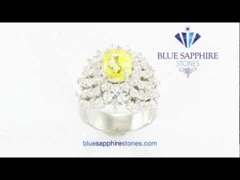 Yellow Sapphire and Diamond Ring - SLJR174