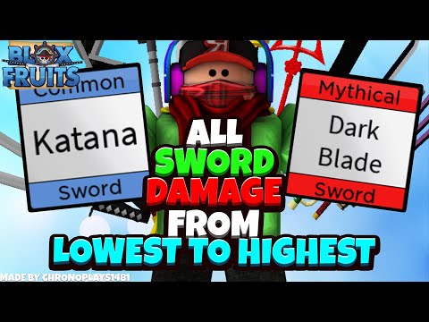 All Sword Damage from Lowest to Highest - Blox Fruits [Roblox]