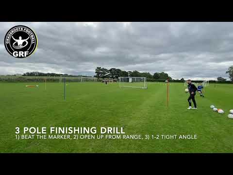 3 Pole Finishing / Shooting Drill | Football Drills & Training Sessions