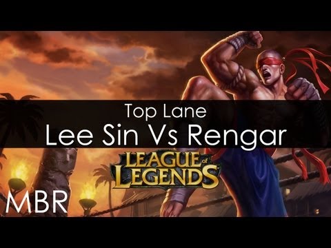League of Legends - Lee Sin Top Lane Vs Rengar Gameplay - Patch Note 3.10a 2013 - HD