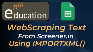 Download the video "Web Scraping Text/Numbers from Screener.in | IMPORTXML() | Google Sheets Tutorial"