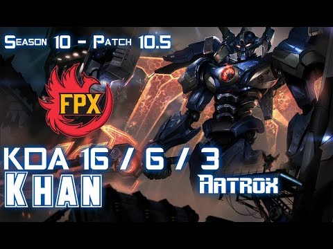 FPX Khan AATROX vs DARIUS Top - Patch 10.5 KR Ranked