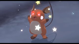 Shiny Alpha Raichu and shiny Electabuzz in a space time distortion