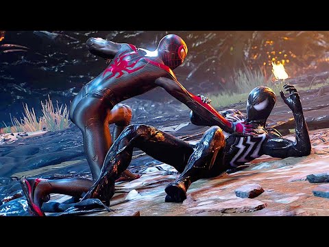 Symbiote Spider-Man Vs Miles Morales Boss Fight Scene Spider Man 2 (2023) PS5